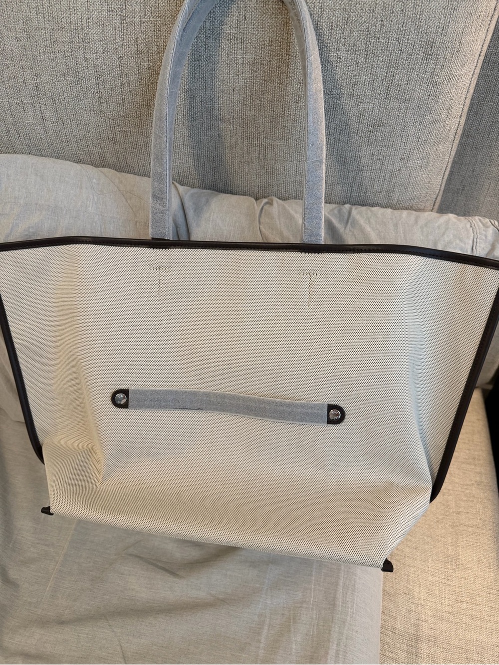 BEIS Canvas and Leather Trim Tote in Espresso - Picture 5 of 8